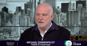 YAHOO! FINANCE INTERVIEWS TIGER 21 FOUNDER MICHAEL SONNENFELDT ON IMPACT OF US-CHINA TARIFFS